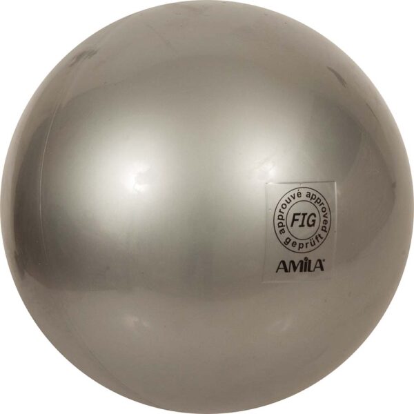 AMILA Μπάλα Ρυθμικής Γυμναστικής 19cm FIG Approved, Ασημί 47957