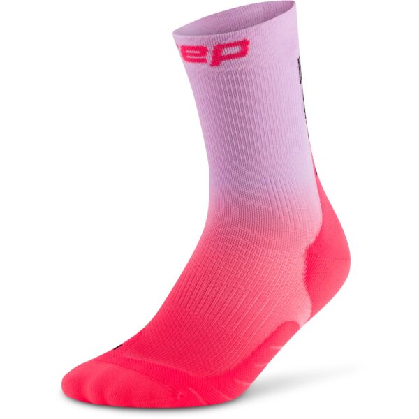 CEP run edt. gradient socks, mid cut, 5.0, women pink/lilac fade - Image 4