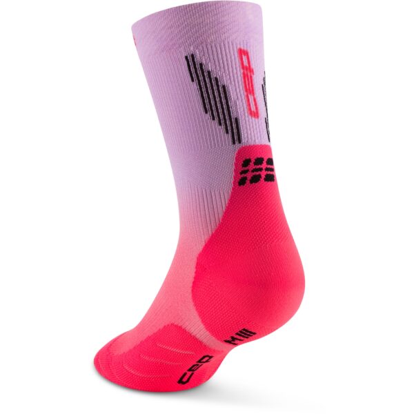 CEP run edt. gradient socks, mid cut, 5.0, women pink/lilac fade - Image 5