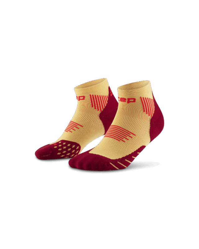 CEP run socks, low cut, 5.0, women marigold/burgundy