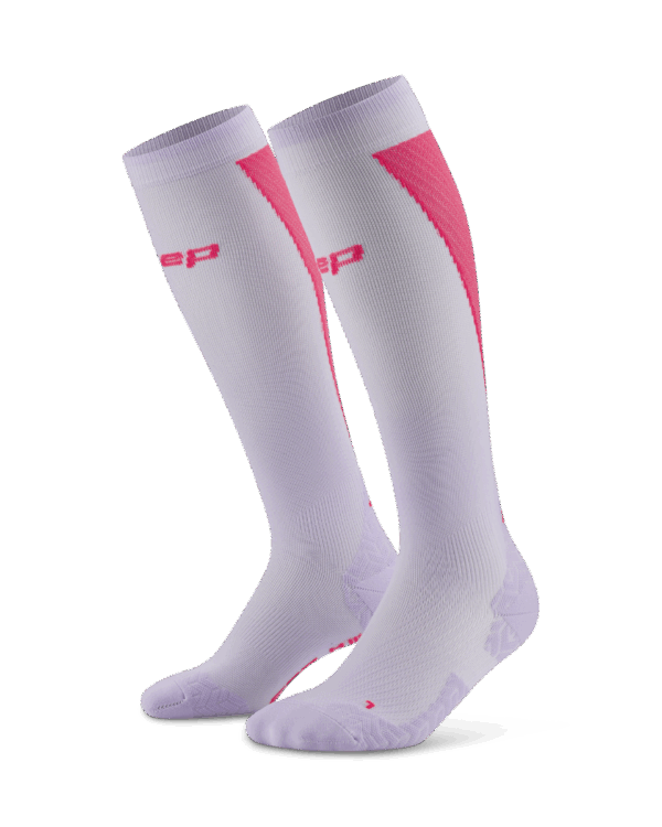 CEP run edt. gradient socks, tall, 5.0, women pink/lilac fade