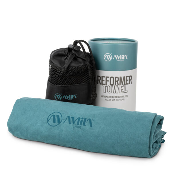 AMILA Αντιολισθητική Πετσέτα Pilates ReformerTowel Trinity Teal Green 96910 - Image 2