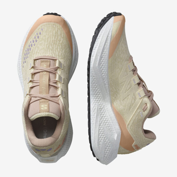 SALOMON GRAVEL RUNNING - AERO AERO GLIDE 3 GRVL W SHORTBREAD / WHITE / FUSION CORAL - Image 6