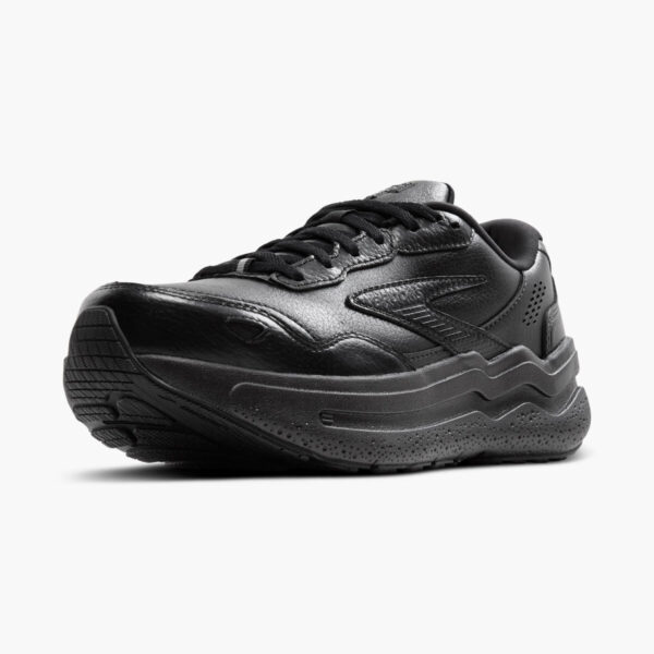 Brooks Mens GHOST MAX LEATHER Black/Black - Image 7