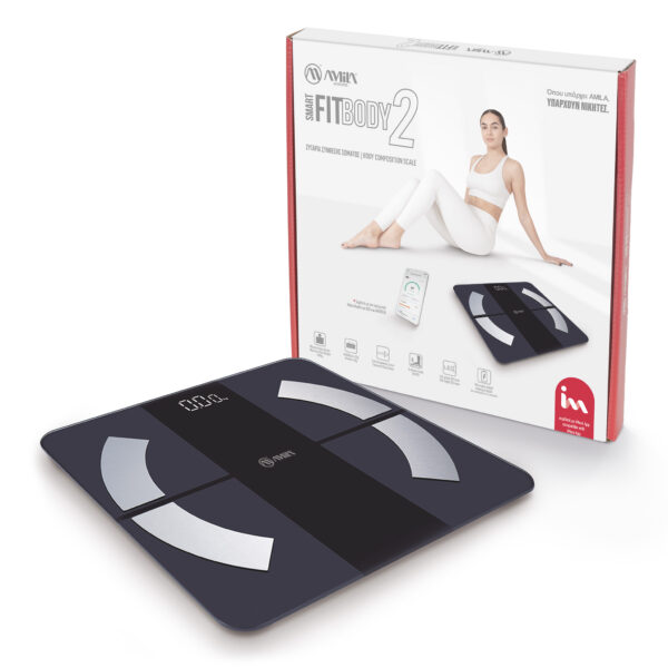 AMILA Ζυγαριά Smart Fit Body 2 - Μαύρο 95360 - Image 3