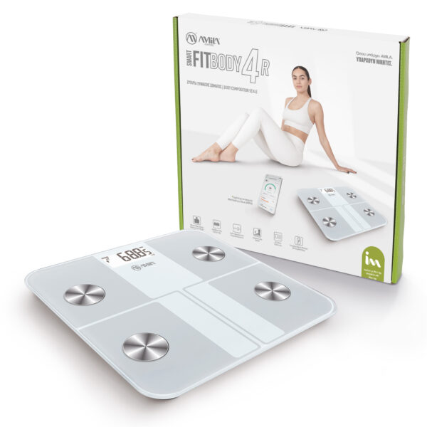 AMILA Ζυγαριά Smart Fit Body 4R - Λευκό 95363 - Image 3