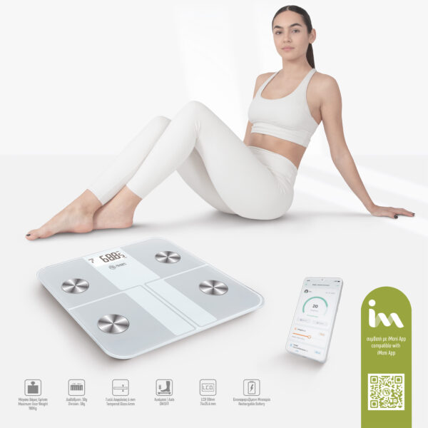 AMILA Ζυγαριά Smart Fit Body 4R - Λευκό 95363 - Image 4