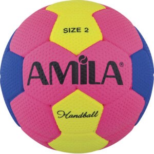 AMILA Μπάλα Handball Cellular Νο2 - Φούξια / Μπλε / Κίτρινο 41322