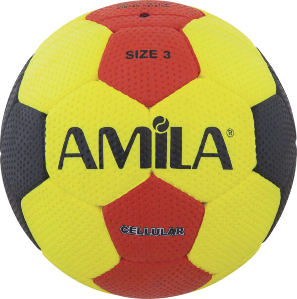 AMILA Μπάλα Handball Cellular Νο3 - Κίτρινο / Μαύρο / Κόκκινο 41323