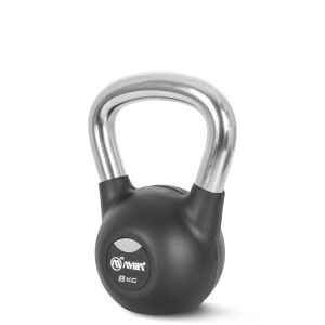 AMILA Kettlebell Rubber Cover Cr Handle 8 kg – Μαύρο 44496
