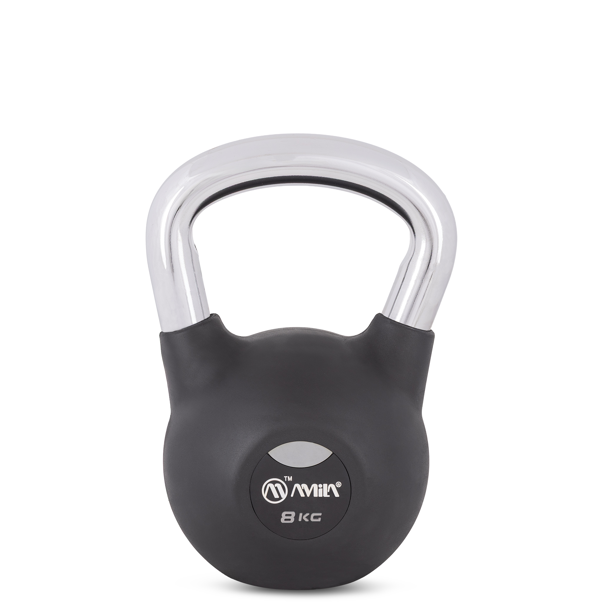 AMILA Kettlebell Rubber Cover Cr Handle 8 kg – Μαύρο 44496 - Image 2