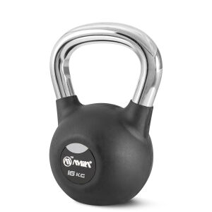 AMILA Kettlebell Rubber Cover Cr Handle 16 kg – Μαύρο 44498