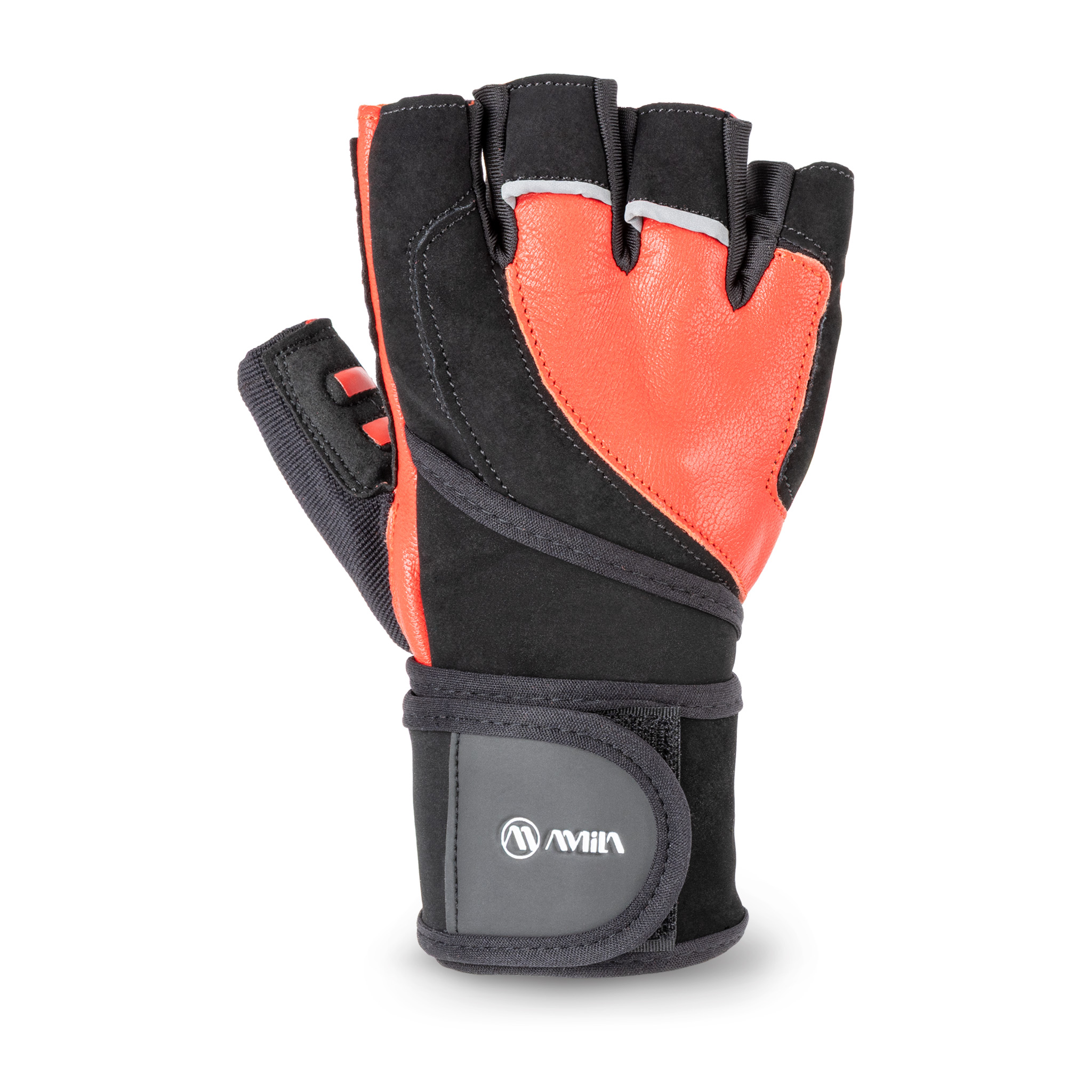 AMILA Γάντια Άρσης Βαρών AMILA Δέρμα Amara Κόκκινο/Μαύρο L 44611 - Image 9