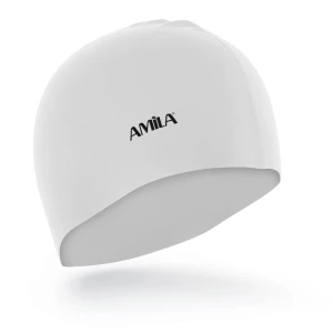 AMILA Σκουφάκι Κολύμβησης Medium Hair HQ Λευκό 47027