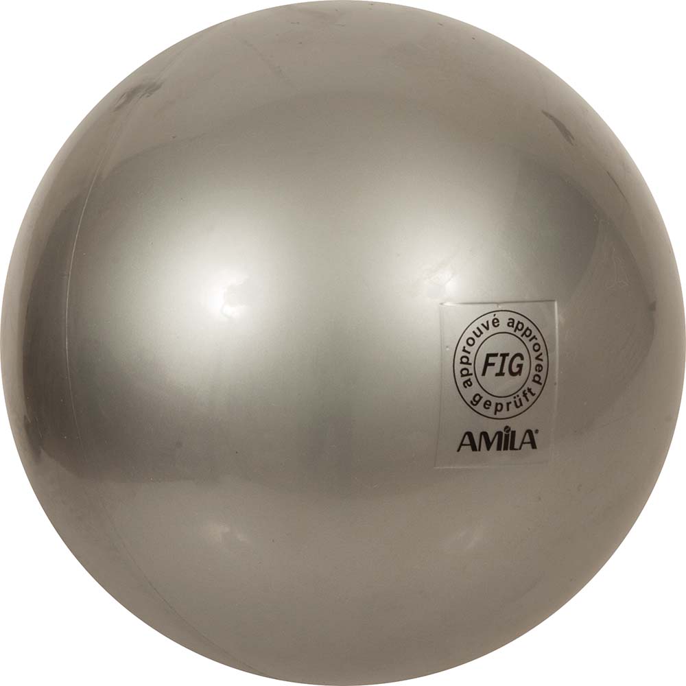 AMILA Μπάλα Ρυθμικής Γυμναστικής 19cm FIG Approved, Ασημί 47957
