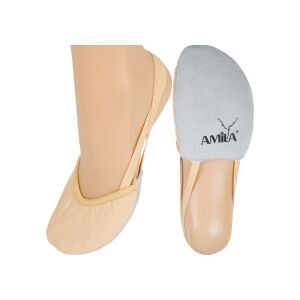 AMILA Παπούτσια Ρυθμικής Γυμναστικής Μύτης Δερμάτινα Μπεζ, Νο35 48372