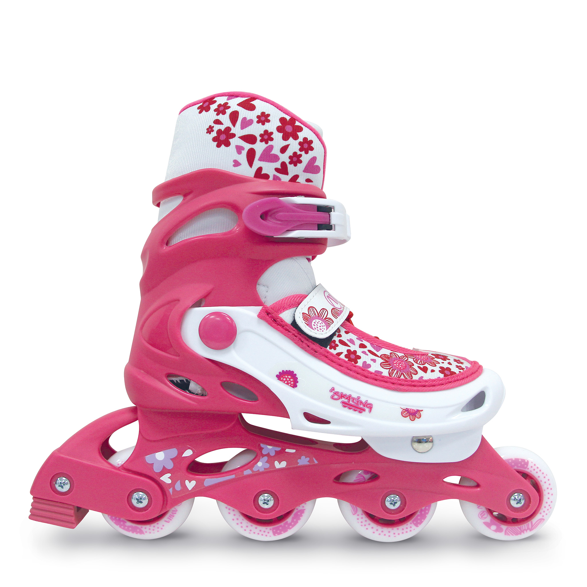 AMILA Πατίνια Inline 31-34 - Φούξια / Λευκό 48923 - Image 4