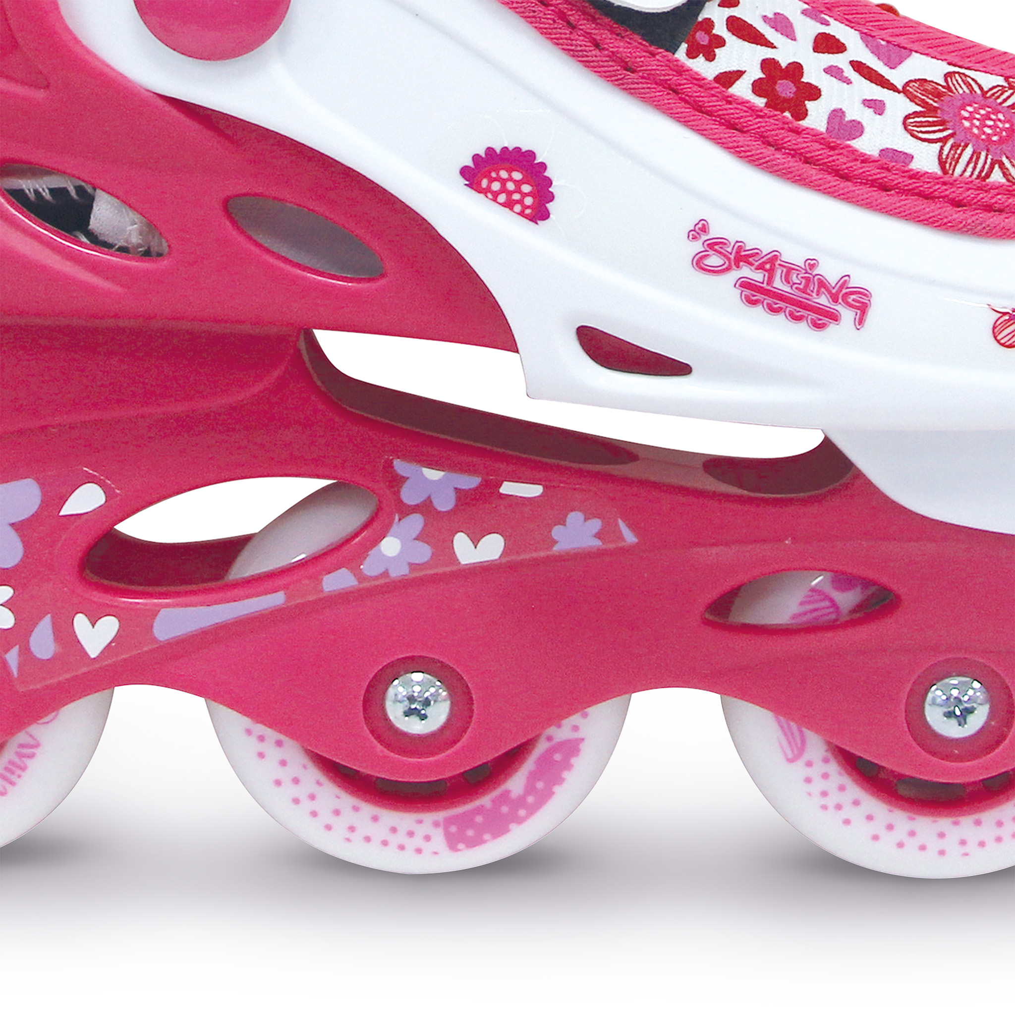 AMILA Πατίνια Inline 31-34 - Φούξια / Λευκό 48923 - Image 3