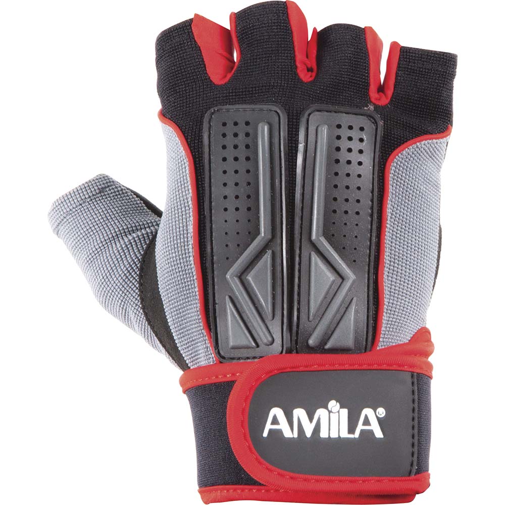 AMILA Γάντια Άρσης Βαρών AMILA Amara PU Μαύρο/Κόκκινο/Γκρι XXL 8330505 - Image 3