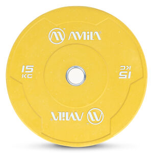AMILA Δίσκος Color Bumper Plate Slim 50 mm 15 kg – Κίτρινο 84848