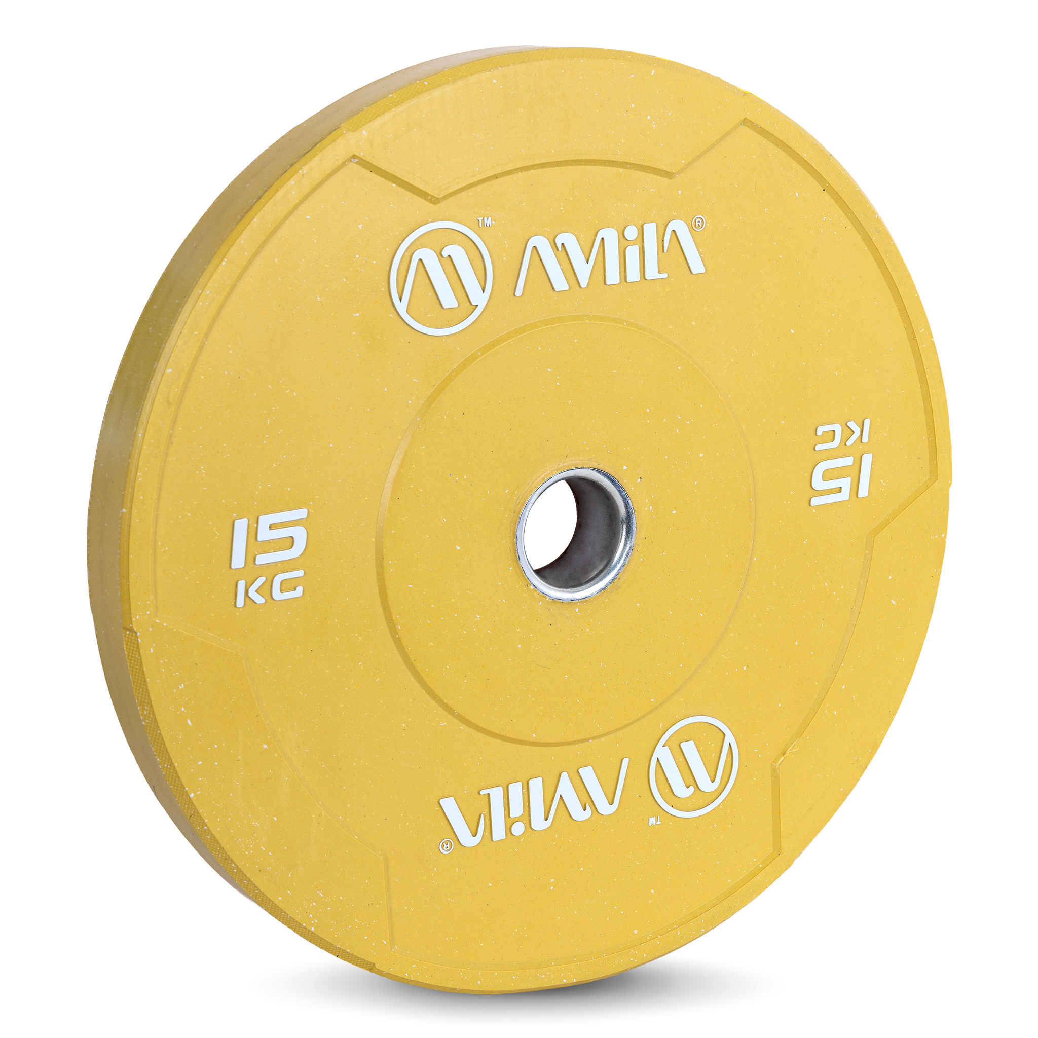 AMILA Δίσκος Color Bumper Plate Slim 50 mm 15 kg – Κίτρινο 84848 - Image 2