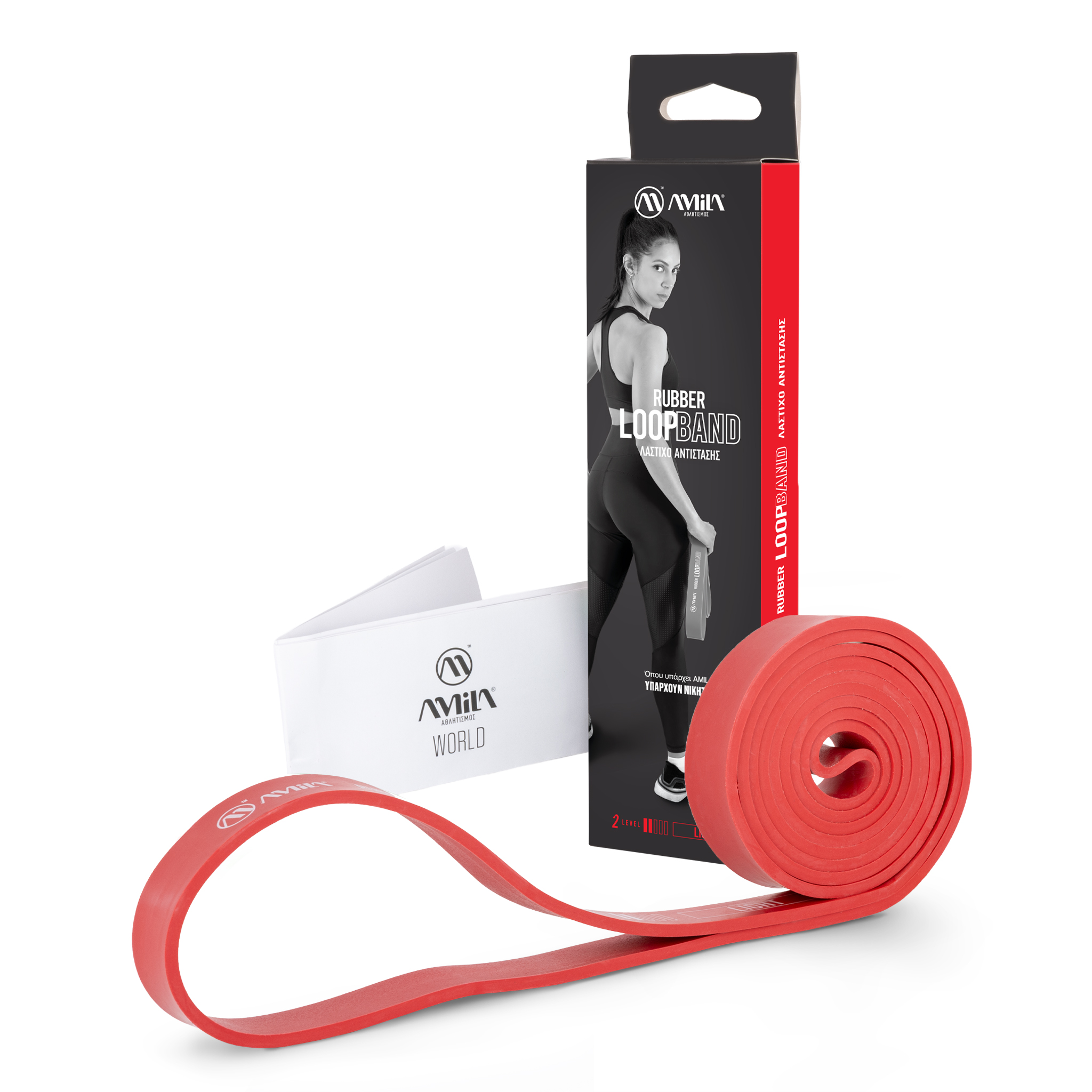 AMILA Λάστιχo Αντίστασης Rubber Loop Band Light – Κόκκινο 96608 - Image 2