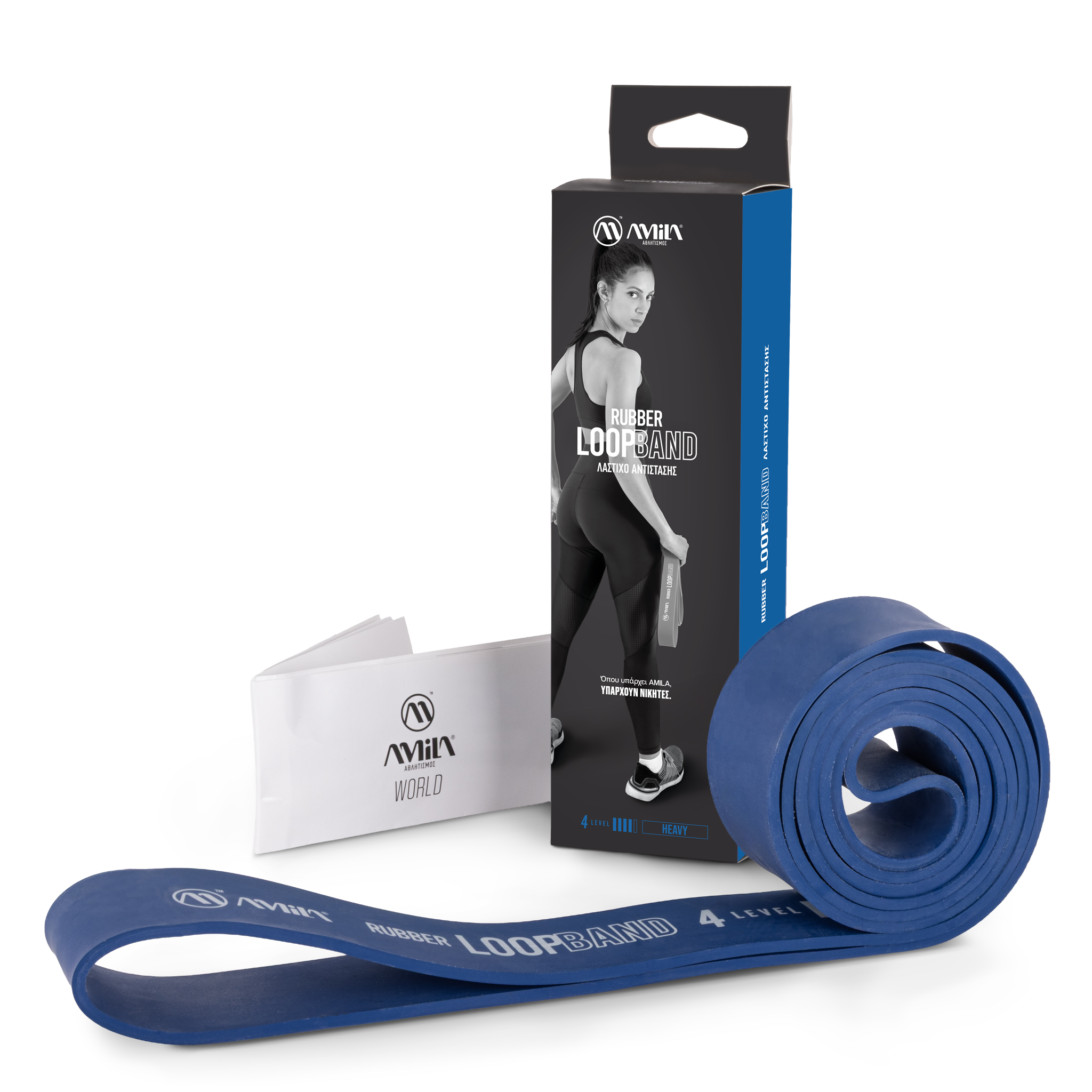 AMILA Λάστιχo Αντίστασης Rubber Loop Band Heavy – Μπλε 96610 - Image 4