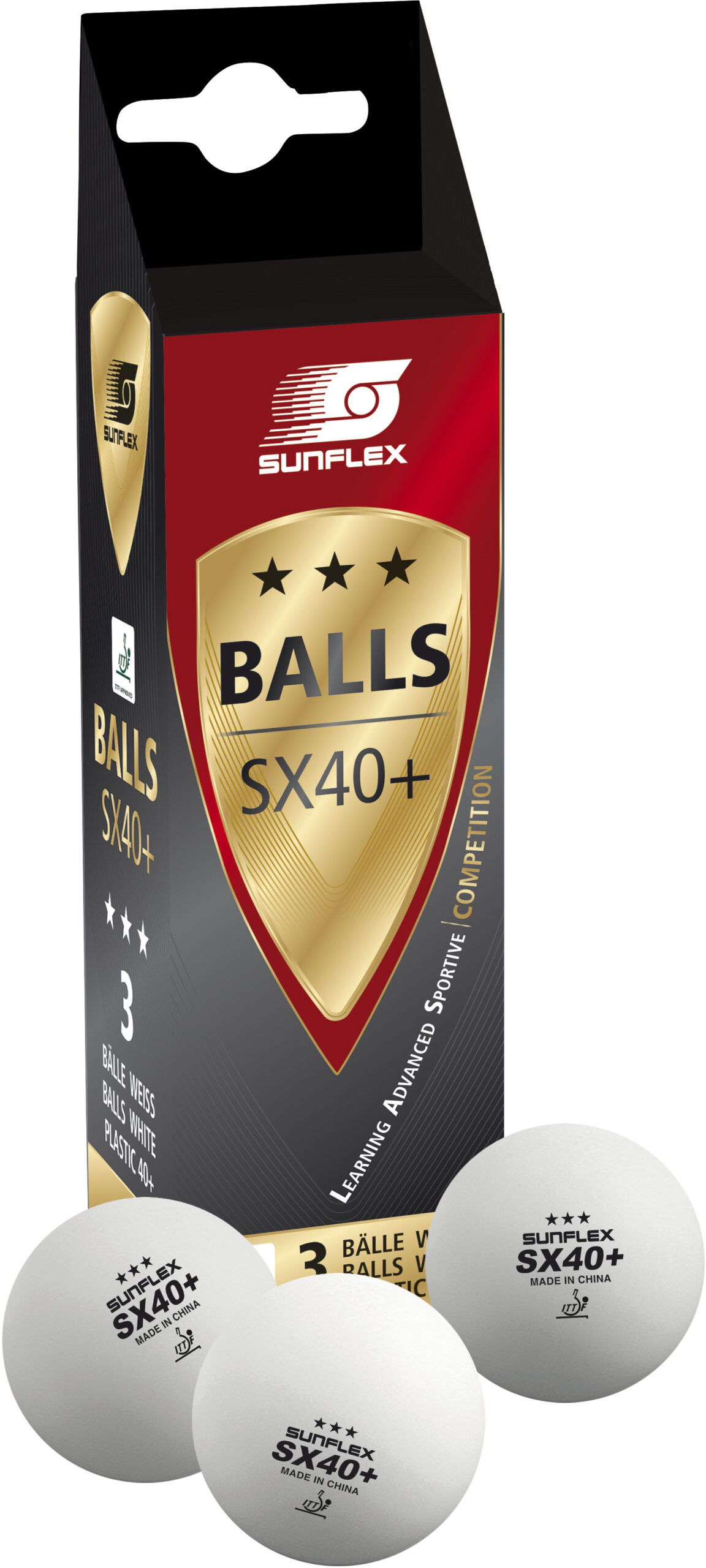 SUNFLEX Μπαλάκια Ping Pong Sunflex SX40+ Competition PVC 3 Τεμάχια 97253 - Image 9