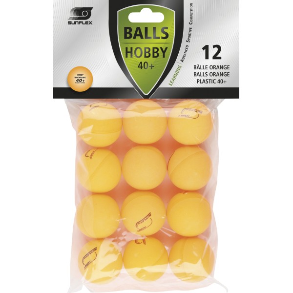 SUNFLEX Μπαλάκια Ping Pong Sunflex Hobby PVC 12 Τεμάχια Πορτοκαλί 97261