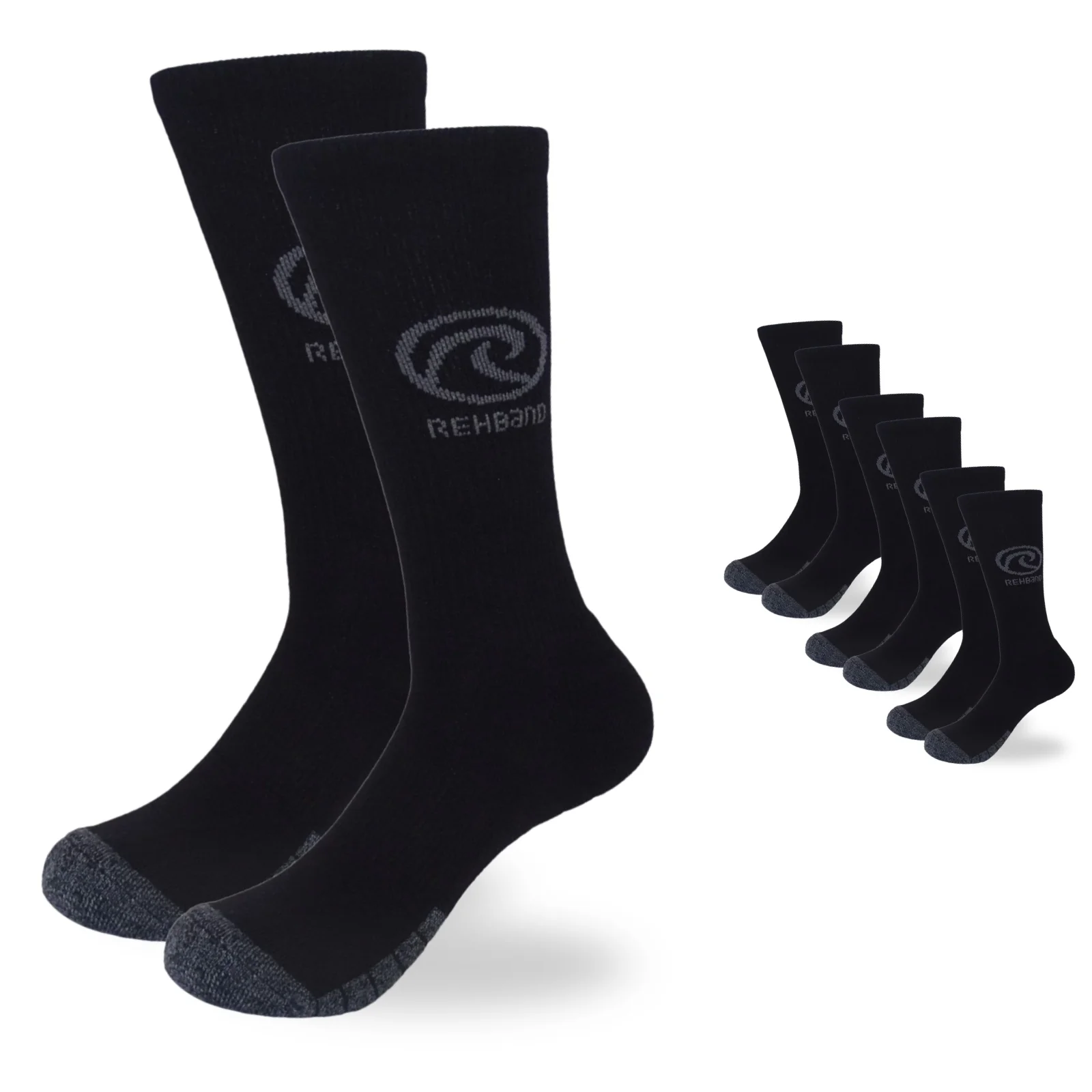 Rehband Κάλτσες PerformX Crew Socks | Carbon/Black 3 ζευγάρια