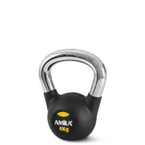 AMILA Kettlebell Rubber Cover Cr Handle 4 kg – Μαύρο 44495