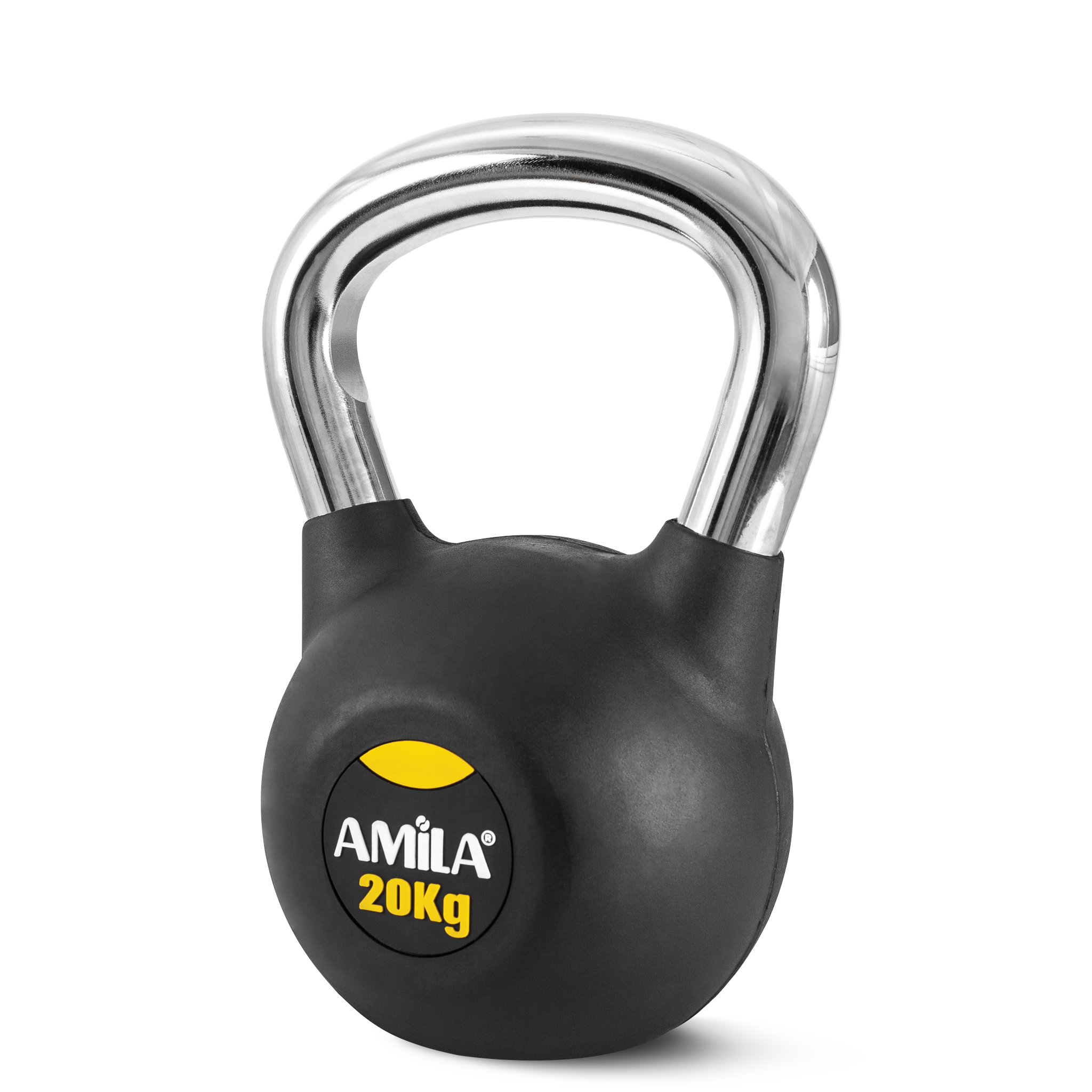 AMILA Kettlebell Rubber Cover Cr Handle 20 kg – Μαύρο 44499