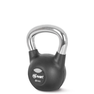 AMILA Kettlebell Rubber Cover Cr Handle 6 kg – Μαύρο 44571