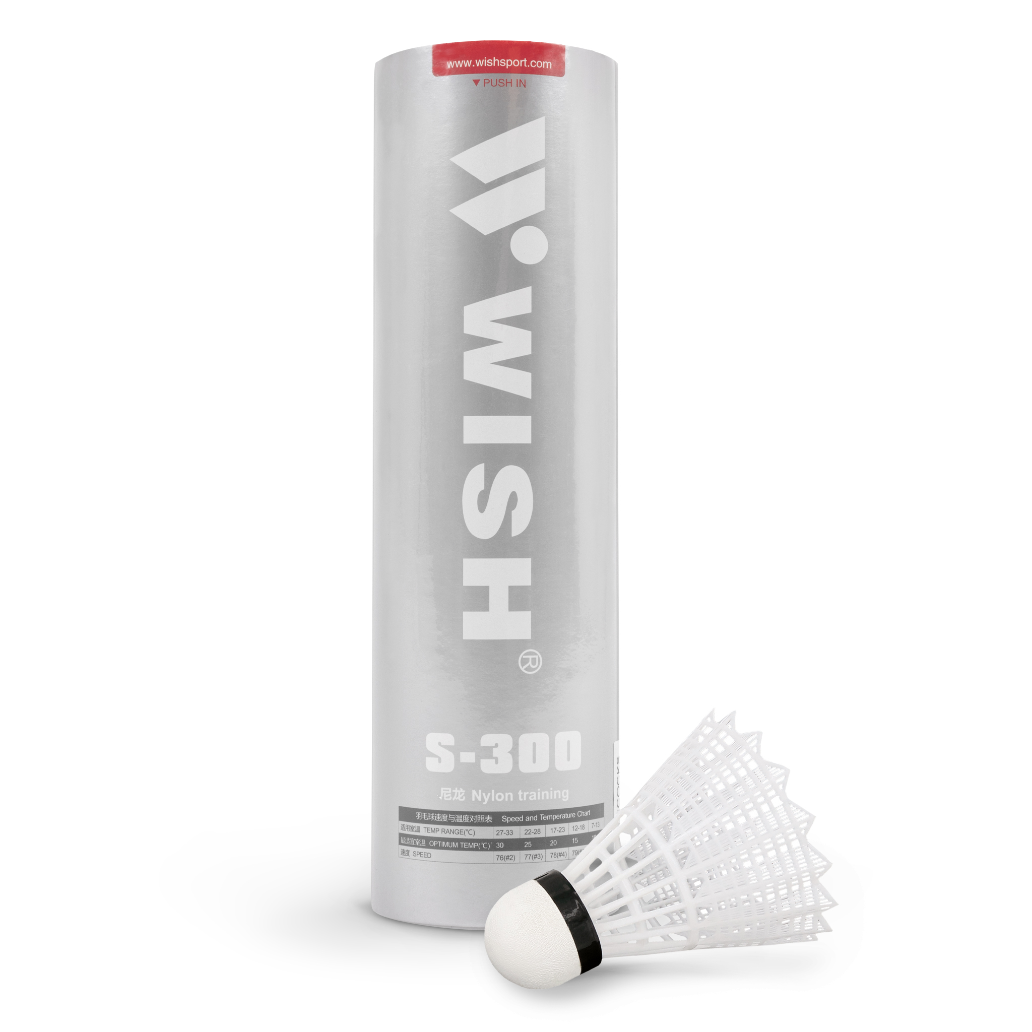 WISH Μπαλάκια Badminton Nylon Shuttlecock S-300 6 τμχ. 42071