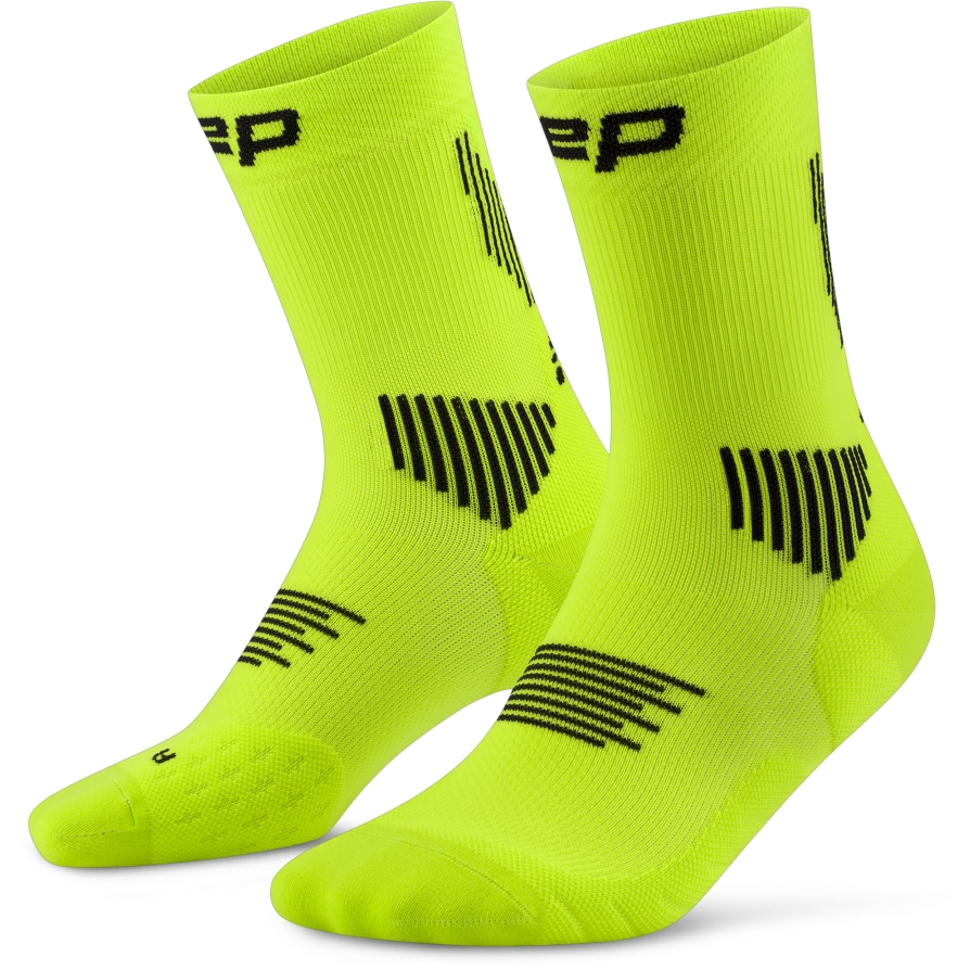 CEP run Κάλτσες, mid cut, 5.0, lime/black, men,