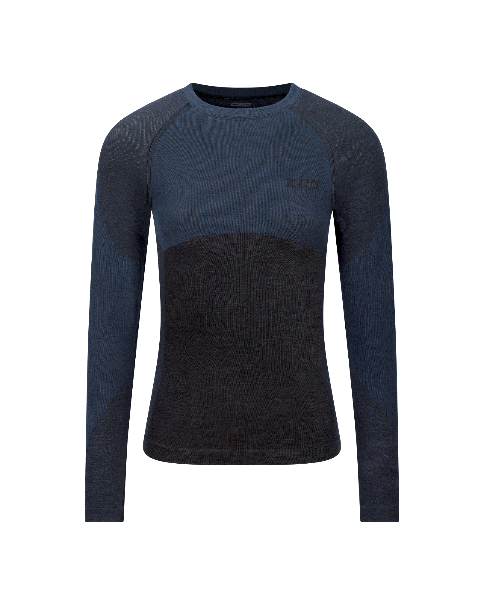 CEP ski merino base layer shirt, long sleeve, 2.0, black, women