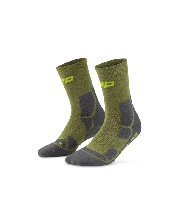 CEP Κάλτσες Πεζοπορίας HIKING MID CUSHION SOCKS, MID CUT - MEN OLIVE/GREY