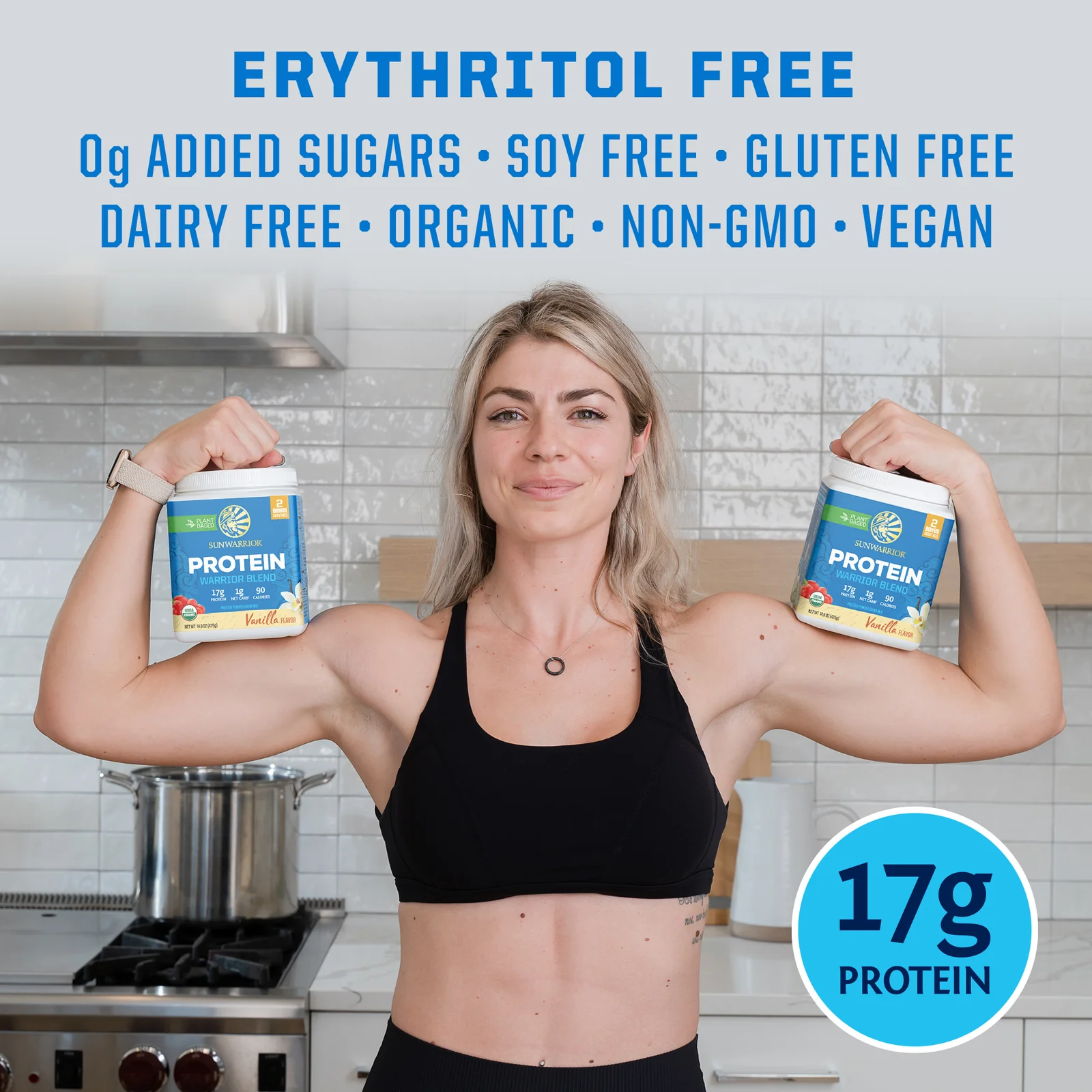 Sunwarrior Warrior Blend Organic Vegan Protein (375g) ORGANIC - Image 9