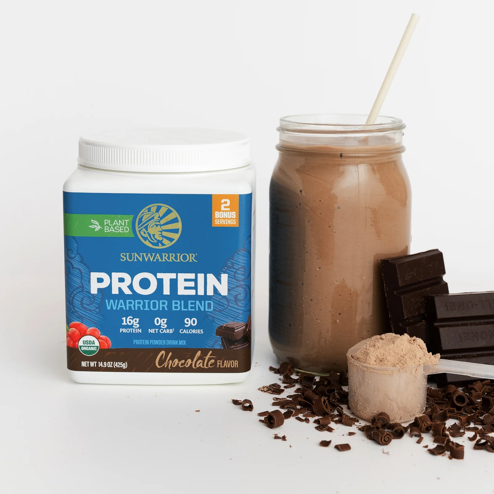 Sunwarrior Warrior Blend Organic Vegan Protein (375g) ORGANIC - Image 6