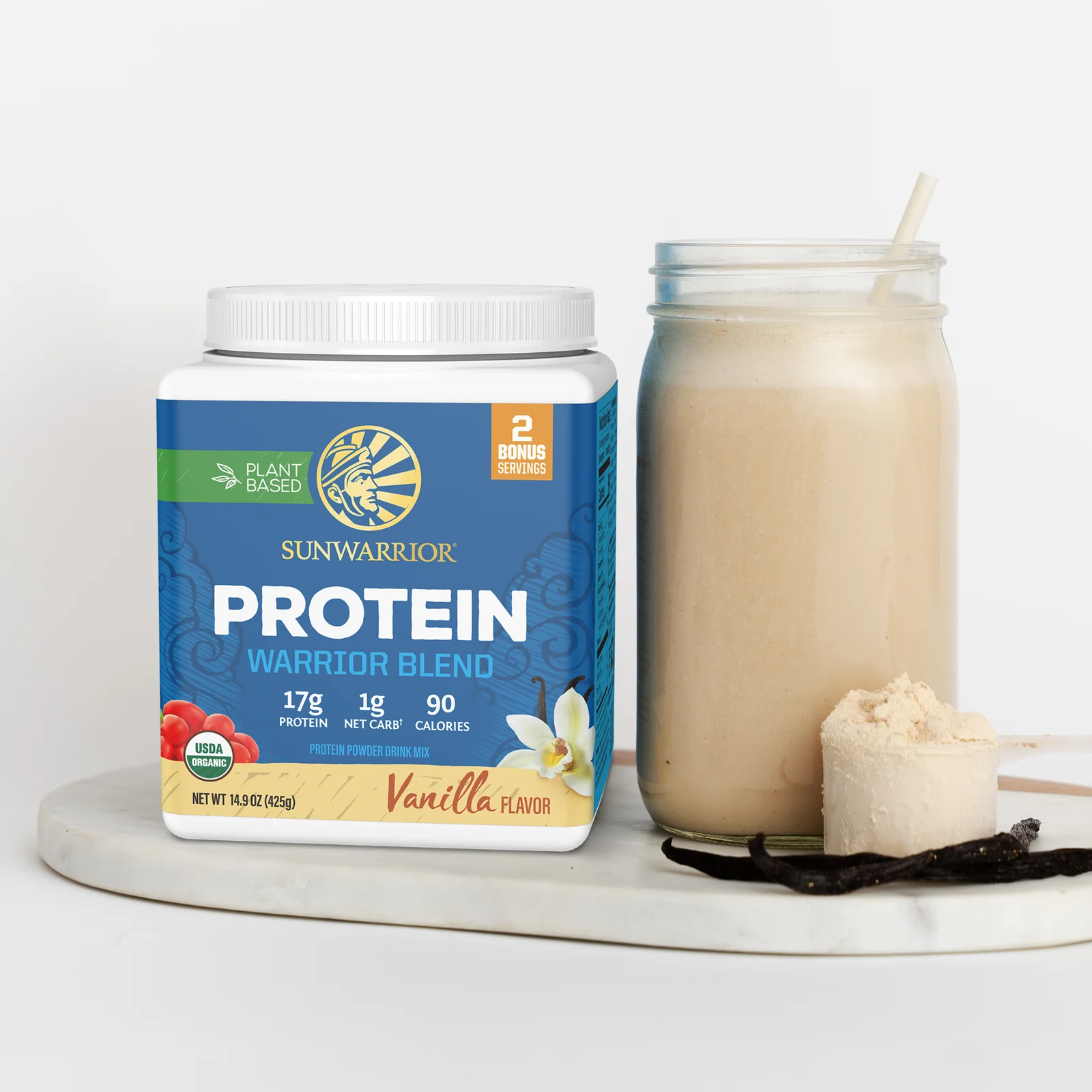 Sunwarrior Warrior Blend Organic Vegan Protein (375g) ORGANIC - Image 5