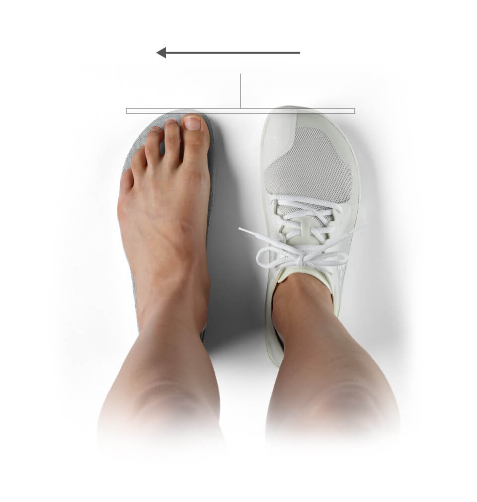 Παράδειγμα σωστής μέτρησης ποδιού για barefoot παπούτσια Vivobarefoot