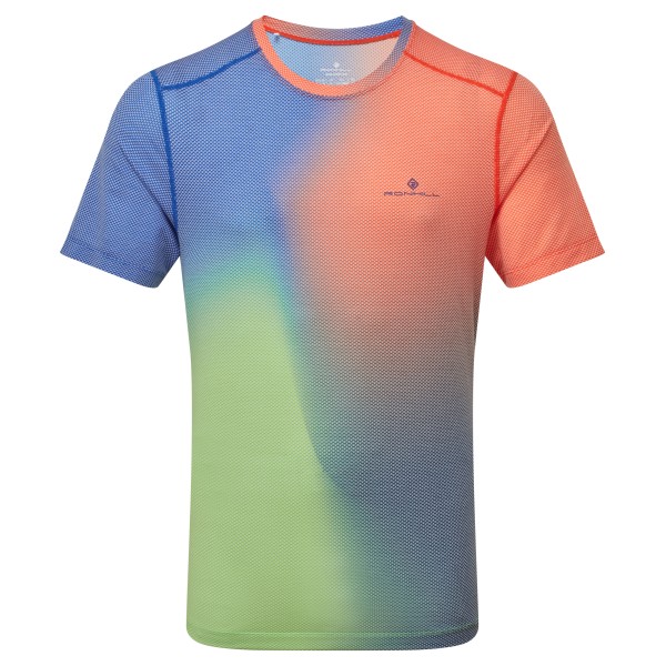Ronhill Ανδρικό Tech Golden Hour S/S Μπλουζάκι Μπλε Κοράλ Πράσινο