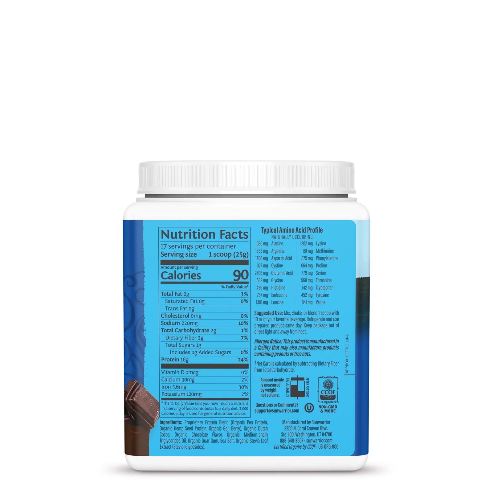 Sunwarrior Warrior Blend Organic Vegan Protein (375g) ORGANIC - Image 3