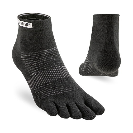 Running Socks - Injinji Run Original Mini Crew Black