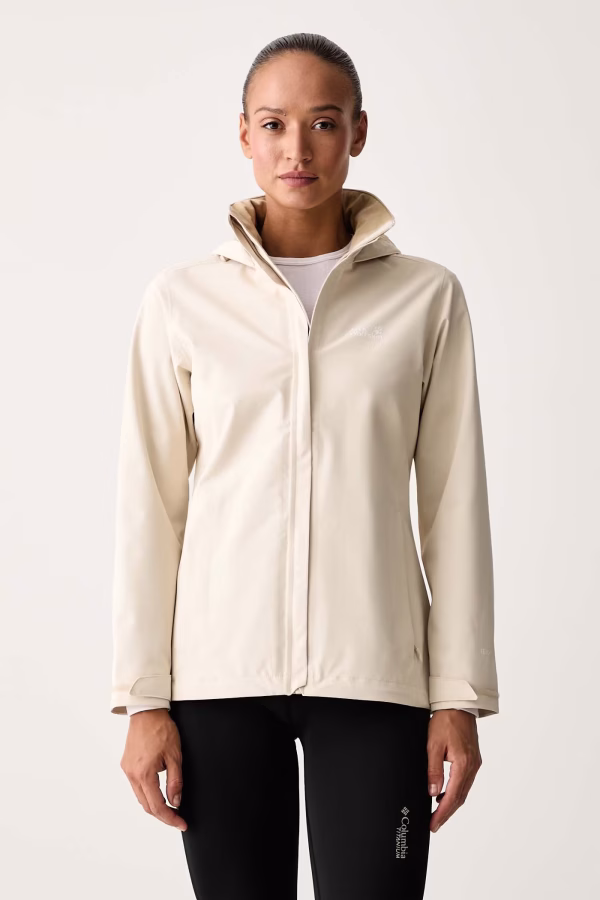 Jack Wolfskin Γυναικεία Αδιάβροχο Μπουφάν – Trailtime 2L – Μπεζ