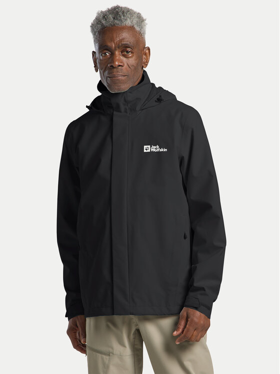 Jack Wolfskin Ανδρικά Αδιάβροχο Μπουφάν – Trailtime 2L – Μαύρο