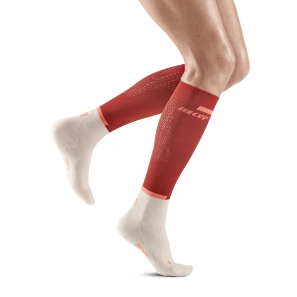 Women's Leg Compression Socks - Cep The Run V4 Socks Tall Rose Dark Red