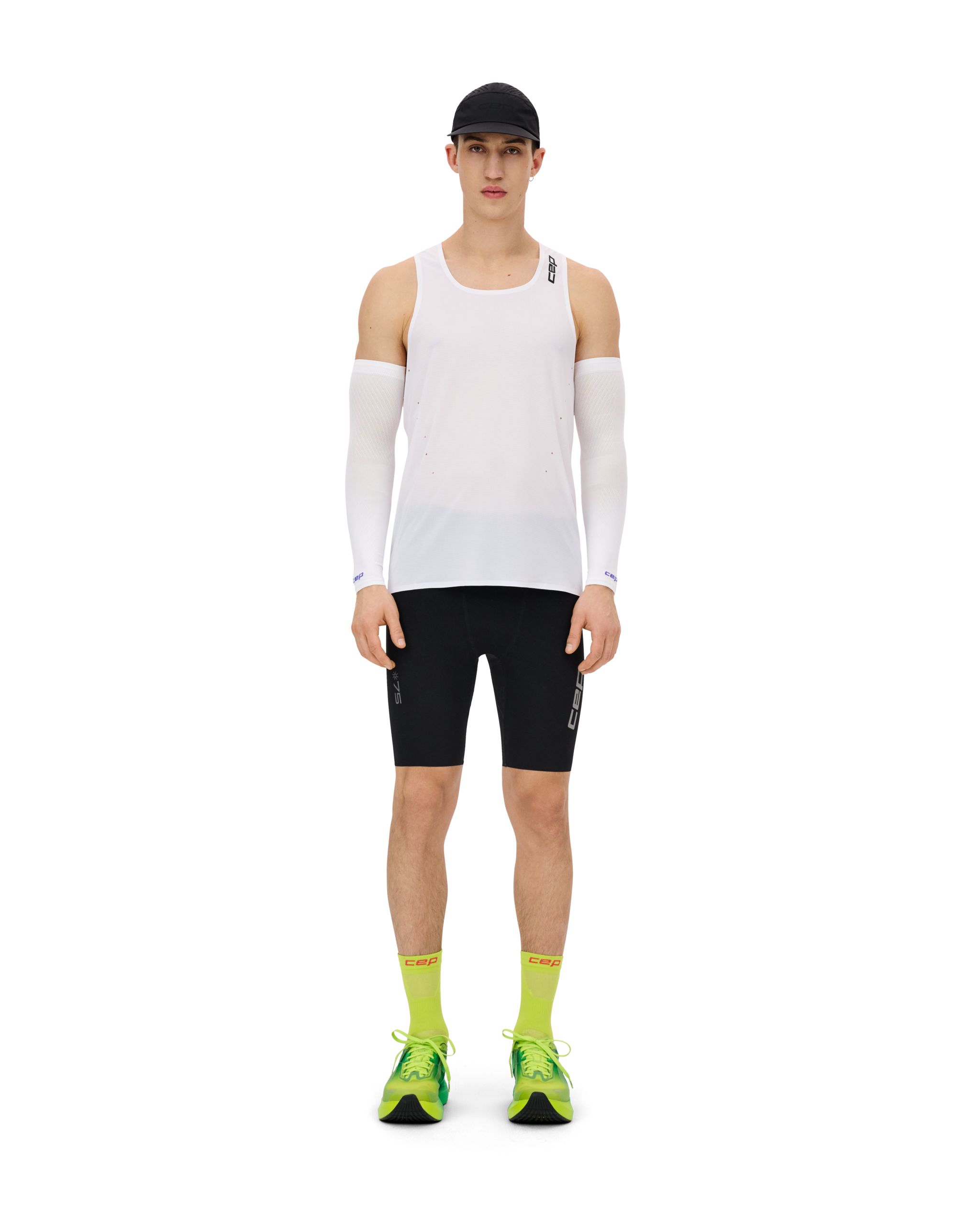 CEP run ultralight μανίκια συμπίεσης χεριών unisex Λευκά – Short - Image 3