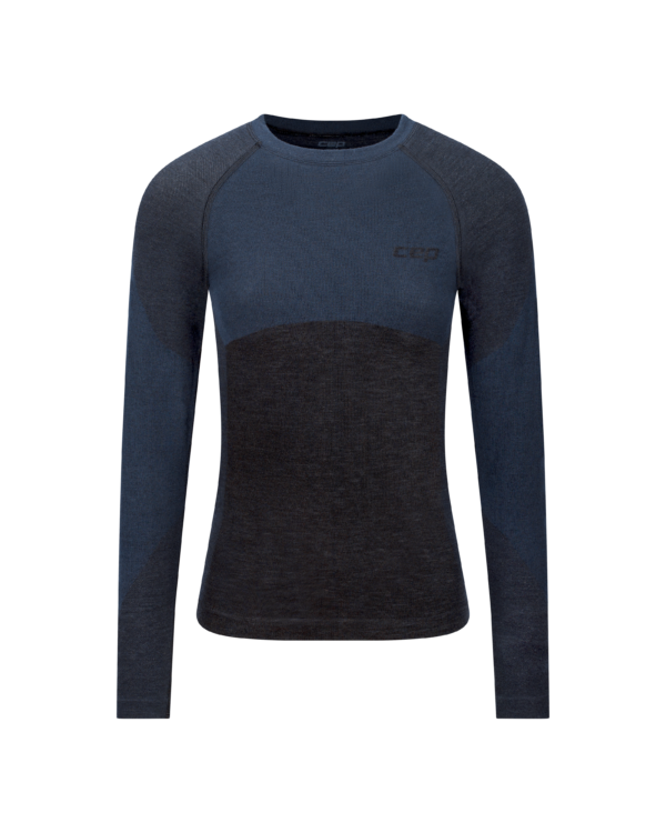 CEP ski merino base layer shirt, long sleeve, 2.0, black, women