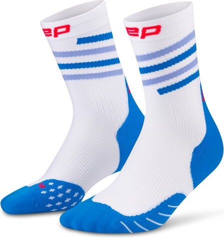 CEP RUN EDT. SPIRAL Κάλτσες, MID CUT – Ανδρικά White / Blue&Pink - Image 2